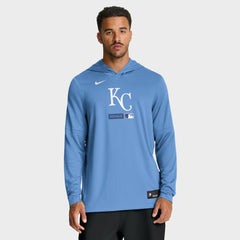 Light Blue Kansas City Royals Nike Authentic Collection Dri-FIT Long Sleeve Hooded T-Shirt
