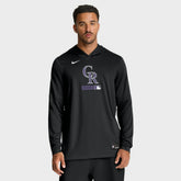 Black Colorado Rockies Nike Authentic Collection Dri-FIT Long Sleeve Hooded T-Shirt