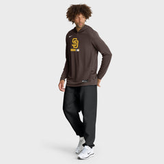 Brown San Diego Padres Nike Authentic Collection Dri-FIT Long Sleeve Hooded T-Shirt