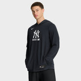 Navy New York Yankees Nike Authentic Collection Dri-FIT Long Sleeve Hooded T-Shirt