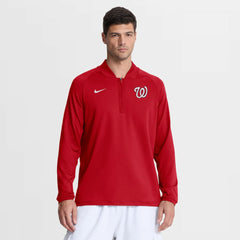 Red Washington Nationals Nike Authentic Collection Dri-FIT Raglan Half-Zip Pullover