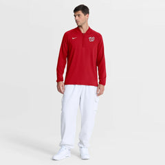 Red Washington Nationals Nike Authentic Collection Dri-FIT Raglan Half-Zip Pullover