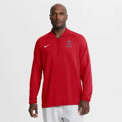 Red Los Angeles Angels Nike Authentic Collection Dri-FIT Raglan Half-Zip Pullover