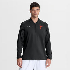Black San Francisco Giants Nike Authentic Collection Dri-FIT Raglan Half-Zip Pullover