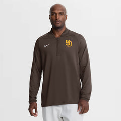 Brown San Diego Padres Nike Authentic Collection Dri-FIT Raglan Half-Zip Pullover