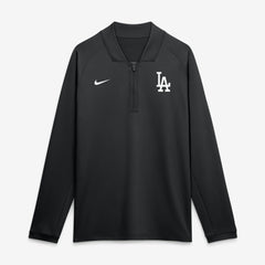 Black Los Angeles Dodgers Nike Authentic Collection Dri-FIT Raglan Half-Zip Pullover