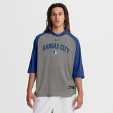 Gray Kansas City Royals Nike Authentic Collection Flux Dri-FIT Raglan 3/4-Sleeve Hooded T-Shirt