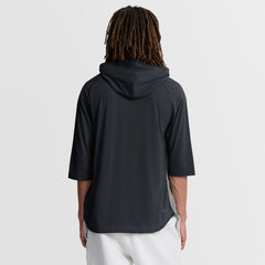 Gray Cleveland Guardians Nike Authentic Collection Flux Dri-FIT Raglan 3/4-Sleeve Hooded T-Shirt