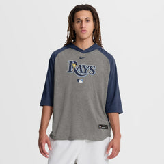 Gray Tampa Bay Rays Nike Authentic Collection Flux Dri-FIT Raglan 3/4-Sleeve Hooded T-Shirt