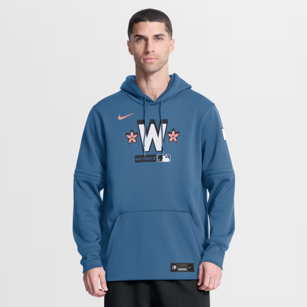 Blue Washington Nationals Nike Authentic Collection City Connect Therma-FIT Hoodie