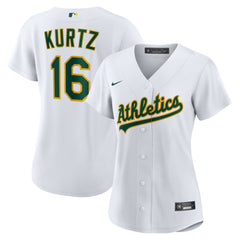 White Nick Kurtz Athletics Nike Women's Home Replica Player Jersey