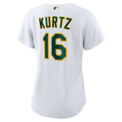 White Nick Kurtz Athletics Nike Women's Home Replica Player Jersey