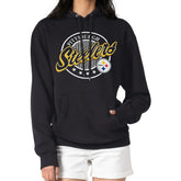 G-III 4Her by Carl Banks Women's Pinstripe Circle Fleece Pullover Hoodie - Pittsburgh Steelers Hoodies