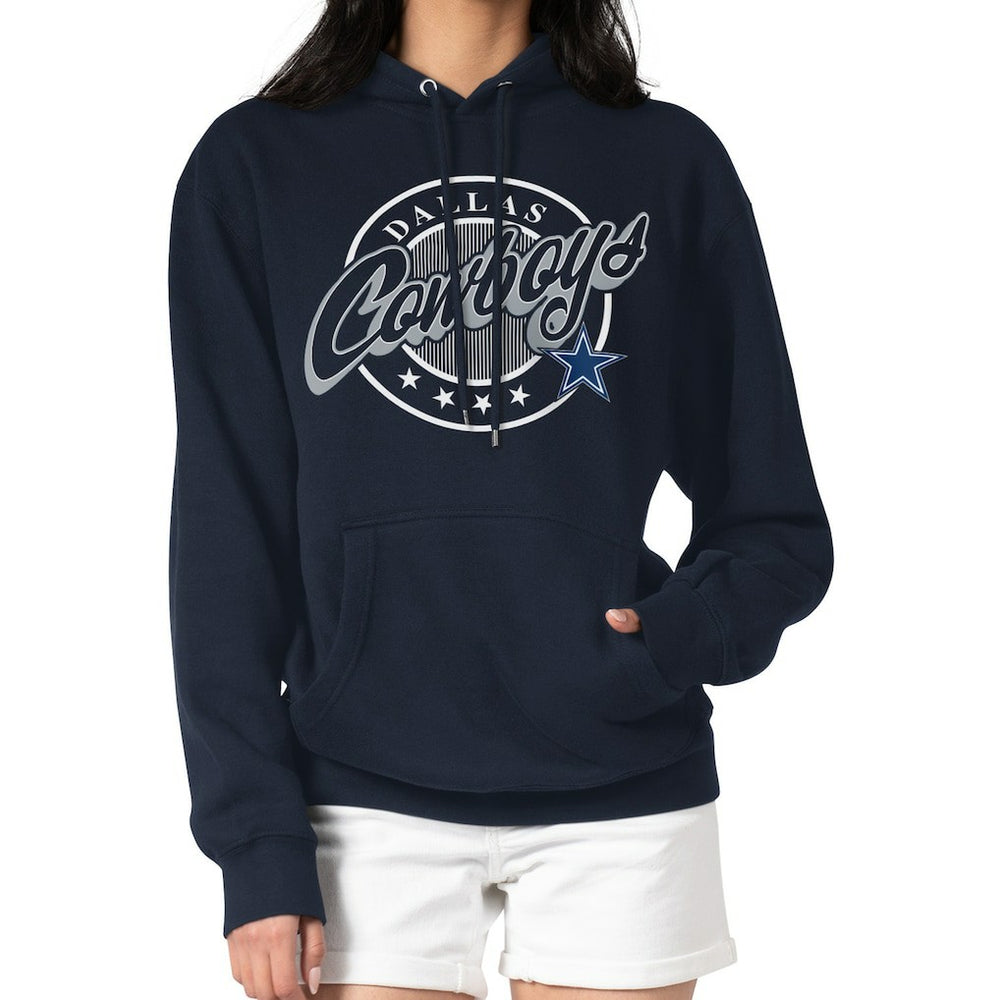 G-III 4Her by Carl Banks Women's Pinstripe Circle Fleece Pullover Hoodie - Dallas Cowboys Hoodies