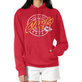 G-III 4Her by Carl Banks Women's Pinstripe Circle Fleece Pullover Hoodie - Kansas City Chiefs Hoodies