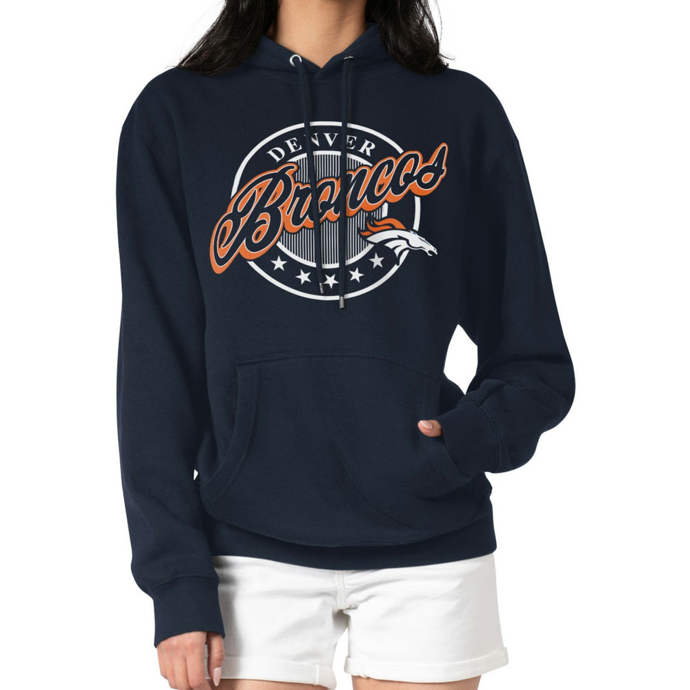 G-III 4Her by Carl Banks Women's Pinstripe Circle Fleece Pullover Hoodie - Denver Broncos Hoodies