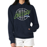 G-III 4Her by Carl Banks Women's Pinstripe Circle Fleece Pullover Hoodie - Seattle Seahawks Hoodies