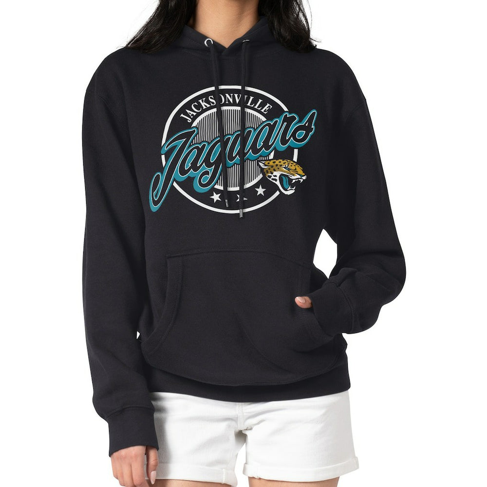 G-III 4Her by Carl Banks Women's Pinstripe Circle Fleece Pullover Hoodie - Jacksonville Jaguars Hoodies