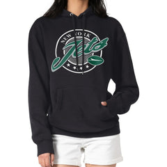G-III 4Her by Carl Banks Women's Pinstripe Circle Fleece Pullover Hoodie - New York Jets Hoodies