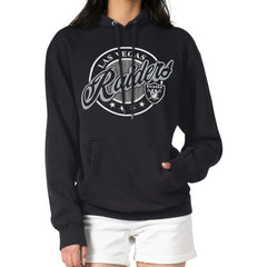 G-III 4Her by Carl Banks Women's Pinstripe Circle Fleece Pullover Hoodie - Las Vegas Raiders Hoodies