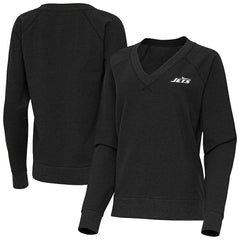 Antigua Women's Varsity Tri-Blend V-Neck Long Sleeve T-Shirt - New York Jets T-shirts