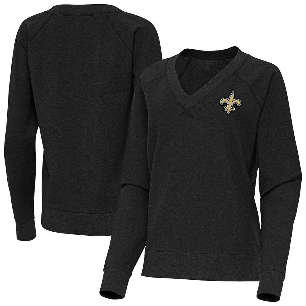 Antigua Women's Varsity Tri-Blend V-Neck Long Sleeve T-Shirt - New Orleans Saints T-shirts