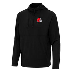 Antigua Connected Quarter-Zip Pullover Hoodie - Cleveland Browns Hoodies