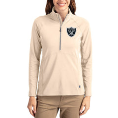 Cutter & Buck Women's Adapt Eco Knit Stretch Recycled Raglan Half-Zip Pullover - Las Vegas Raiders Pullover