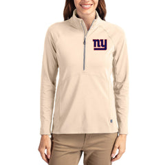 Cutter & Buck Women's Adapt Eco Knit Stretch Recycled Raglan Half-Zip Pullover - New York Giants Pullover