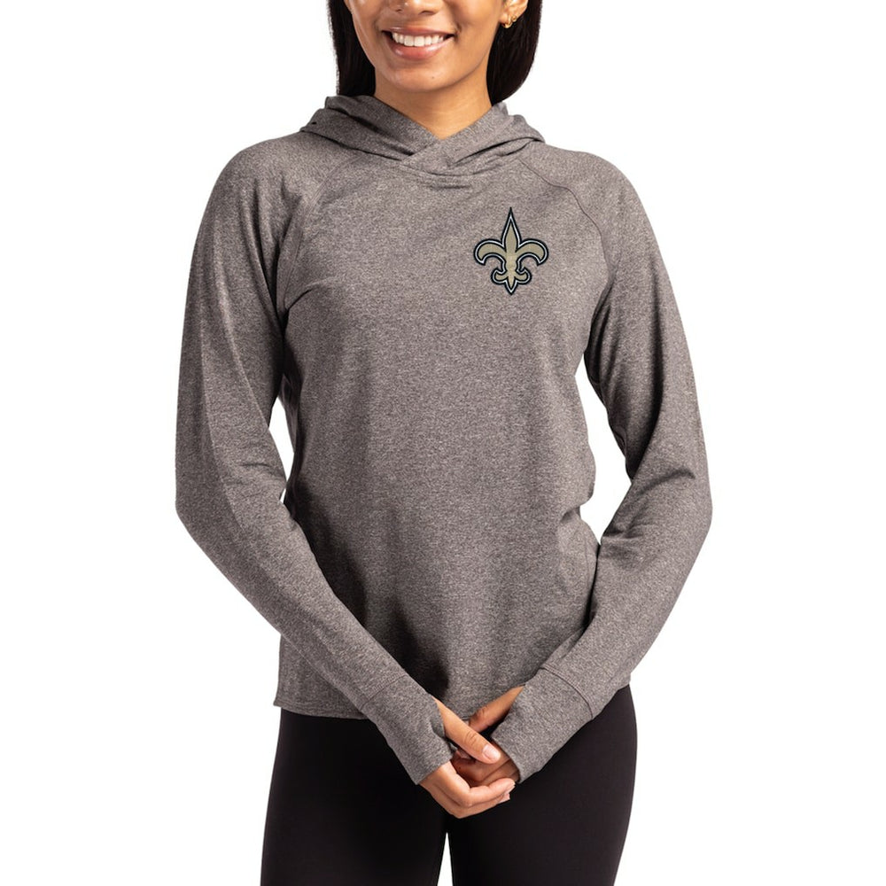 Cutter & Buck Women's Primary Logo Adapt Knit Recycled Raglan Pullover Hoodie - New Orleans Saints Hoodies