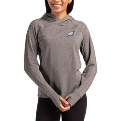 Cutter & Buck Women's Tonal Logo Adapt Knit Recycled Raglan Pullover Hoodie - Philadelphia Eagles Hoodies