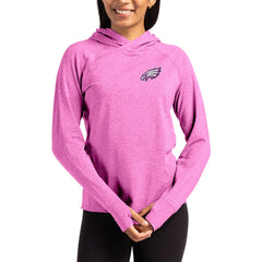 Cutter & Buck Women's Tonal Logo Adapt Knit Recycled Raglan Pullover Hoodie - Philadelphia Eagles Hoodies