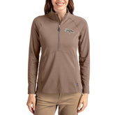 Cutter & Buck Women's Tonal Adapt Eco Knit Stretch Recycled Raglan Half-Zip Pullover - Denver Broncos Pullover
