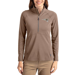 Cutter & Buck Women's Tonal Adapt Eco Knit Stretch Recycled Raglan Half-Zip Pullover - New England Patriots Pullover