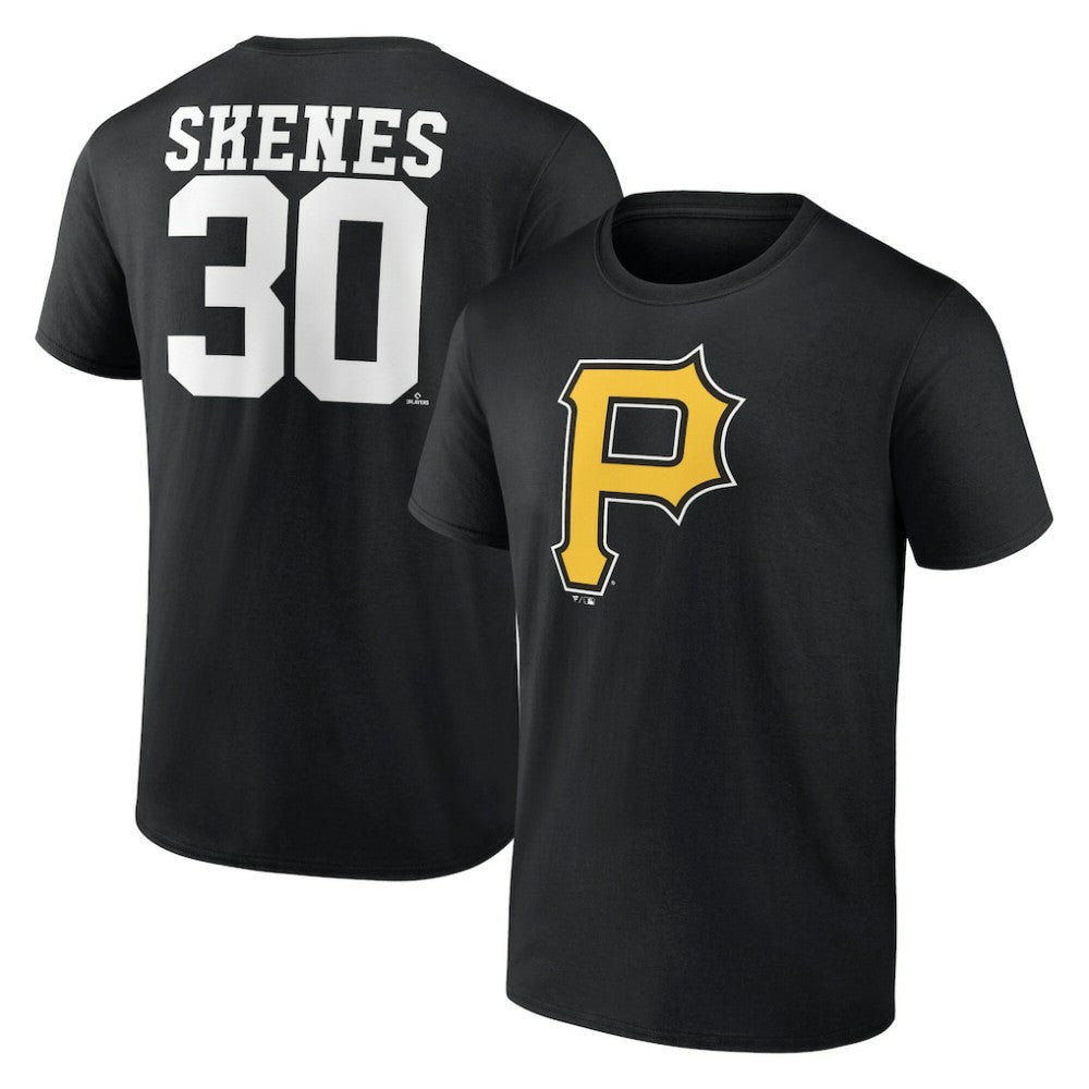 Black Paul Skenes Pittsburgh Pirates Player Name & Number T-Shirt
