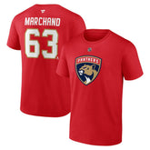 NHL Brad Marchand Florida Panthers Fanatics Authentic Stack Name & Number T-Shirt