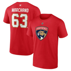 NHL Brad Marchand Florida Panthers Fanatics Authentic Stack Name & Number T-Shirt