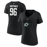 NHL Mikko Rantanen Dallas Stars Fanatics Women's Authentic Stack Name & Number V-Neck T-Shirt