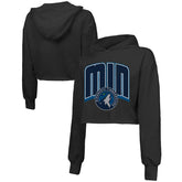 Minnesota Timberwolves Majestic Threads Women's Tri-Blend Cropped Pullover Hoodie