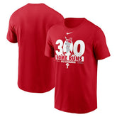 Red Kyle Schwarber Philadelphia Phillies Nike 300 Home Runs Milestone T-Shirt