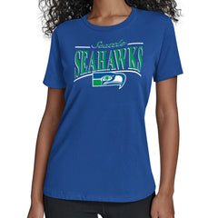 Starter Women's Throwback Arch Stripe T-Shirt - Seattle Seahawks T-shirts
