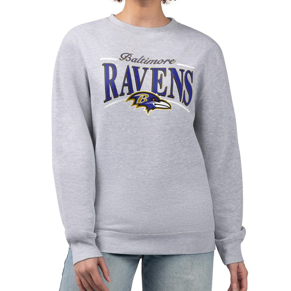 Starter Women's Arch Stripe Fleece Pullover Sweatshirt - Baltimore Ravens Pullover