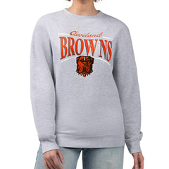 Starter Women's Arch Stripe Fleece Pullover Sweatshirt - Cleveland Browns Pullover