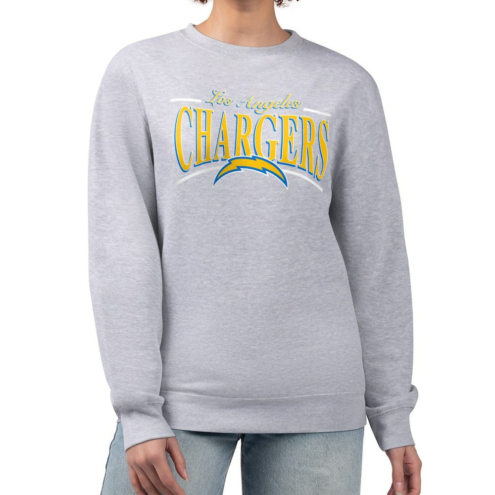 Starter Women's Arch Stripe Fleece Pullover Sweatshirt - Los Angeles Chargers Pullover