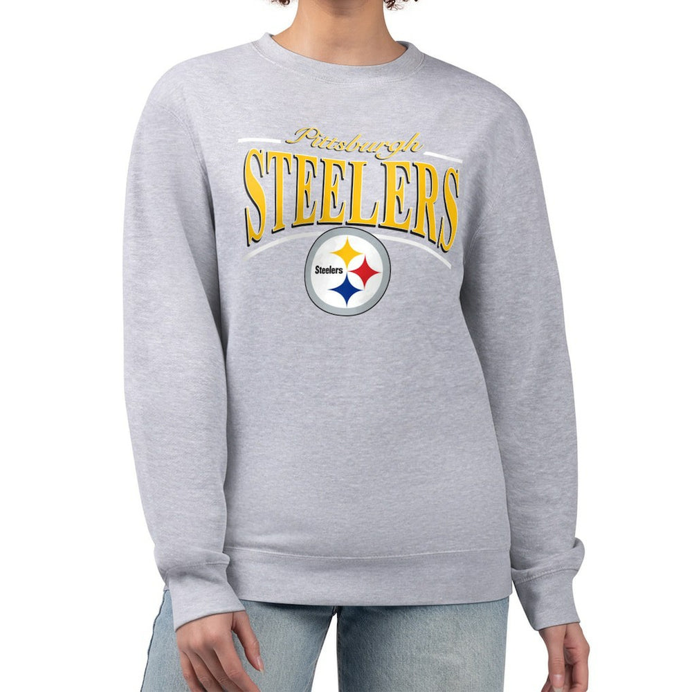 Starter Women's Arch Stripe Fleece Pullover Sweatshirt - Pittsburgh Steelers Pullover