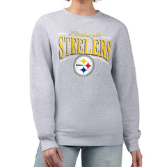 Starter Women's Arch Stripe Fleece Pullover Sweatshirt - Pittsburgh Steelers Pullover