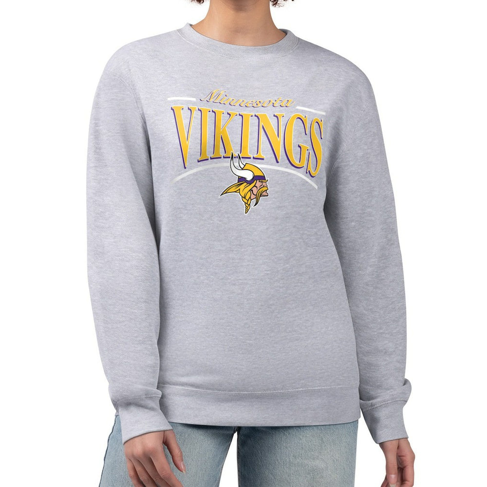 Starter Women's Arch Stripe Fleece Pullover Sweatshirt - Minnesota Vikings Pullover