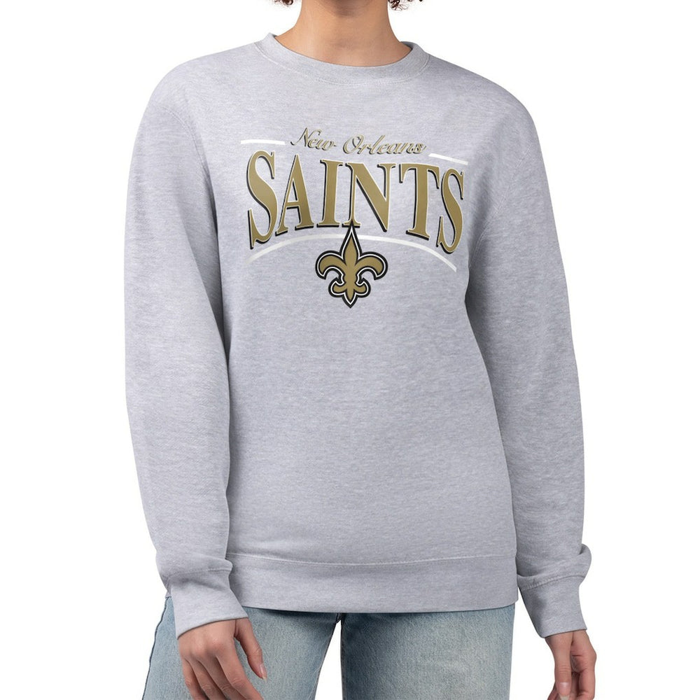 Starter Women's Arch Stripe Fleece Pullover Sweatshirt - New Orleans Saints Pullover