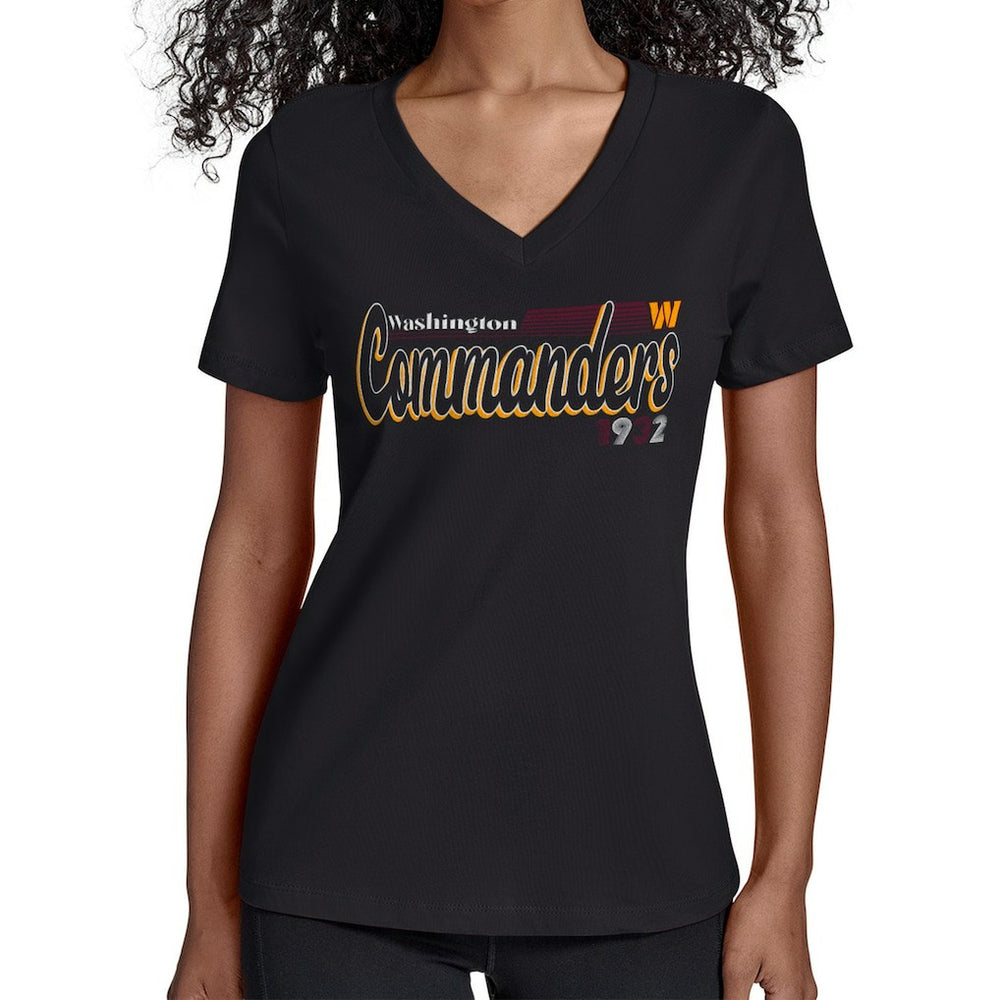 Starter Women's Groovy Script V-Neck T-Shirt - Washington Commanders T-shirts