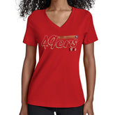 Starter Women's Groovy Script V-Neck T-Shirt - San Francisco 49ers T-shirts